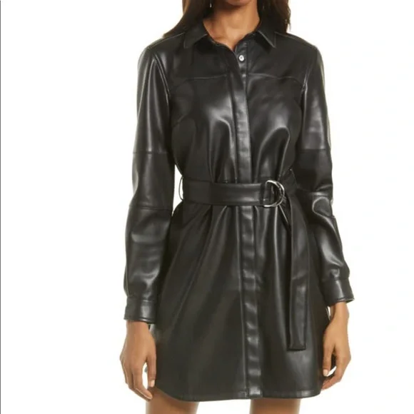 faux leather dresses for sale End Of Discussion Caramel Brown Faux Leather Belted Maxi Dress